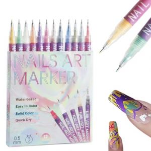 Stylos de vernis à ongles - marqueur à ongles secs, stylo de peinture de précision, outil de vernis portable | Stylos nail glide glide avec applicateur de pointe fin pour les touches de manucure de br (DAOXAG, neuf)
