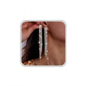 Atentuyi Boucles D'oreilles Mariage En Strass Boucles D'oreilles Chandelier En Or Boucles D'oreilles Longues En Cz Boucles D'oreillesMariée Cristal Boucles D'oreilles Bijoux Pour Femmes Et Filles (Atentuyi, neuf)