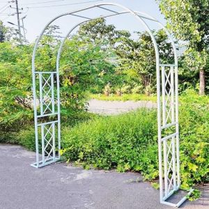 Arche De Jardin en Métal 140cm 180cm 220cm 260cm 300cm 340cm Large Arceau À Rosier Tonnelle en Métal pour Plantes Grimpantes, Mariage, Décoration De Fête Tuyau Galvanisé De 20 Mm(White,220x230x40cm) (SWENJAMZ, neuf)
