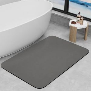 ZICRO Tapis de Bain Antid&eacute;rapant Absorbant,S&eacute;chage Rapide Absorbant Antid&eacute;rapant Tapis Sortie de Douche pour Portes de Salle de Bain, Baignoire, Douche (Gris Fonc&eacute;, 43x80cm) (ZICRO EU, neuf)