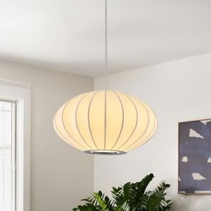 kaixunl Lustre moderne Tissu Suspension Lanterne Lustres Bulle Blanc Style Japonais Abat-jour En Imitation Soie Suspension Cocon Id&eacute;al Pour Les Salon Salle &Agrave; Manger, Chambre et Couloir 30cm (Kaixunl, neuf)