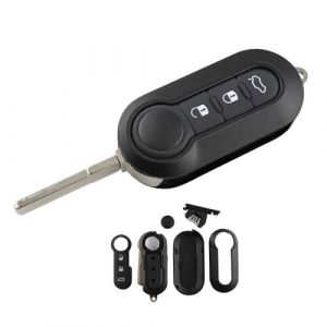 T&eacute;l&eacute;commande 3 Boutons Remplacement Bo&icirc;tier de cl&eacute; Pliante Coque de Voiture &eacute;tuide la cl&eacute; Pliante Key &agrave; Distance sportage pour per Fiat 500 Panda Punto Bravo Ducato (1-top, neuf)