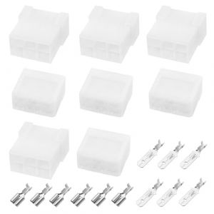 EMSea 4 Set Prise de Connexion C&acirc;ble Automobile &agrave; 6 Broches Connecteur M&acirc;le et Femelle Kit de Prise Borne Pi&egrave;ces de Rechange C&acirc;ble de Prise de Courant pour Fil de Voiture 1mm&sup2; -2.5mm&sup2; (EMC_Store, neuf)