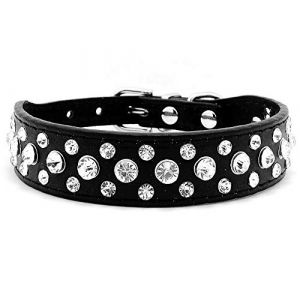 haoyueer Collier en Cuir synthétique avec Strass pour Chien ou Chat, Taille XL, Noir (haoyueer-uk, neuf)