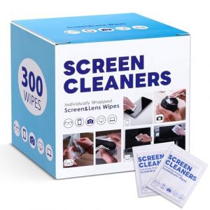 Lot de 300 lingettes nettoyantes pour lunettes, t&eacute;l&eacute;phones, iPad, lunettes de soleil, tablettes, ordinateurs portables, ordinateurs, miroirs, lingettes emball&eacute;es individuellement, 8 x 12 cm (coldchill, neuf)