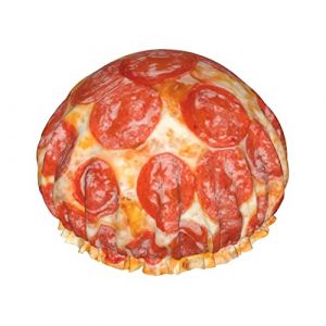 Bonnets de douche Pepperoni Pizza pour femmes, bonnets de douche r&eacute;utilisables imperm&eacute;ables bonnets de bain bonnet de douche Turban pour filles (HuangZhongL, neuf)