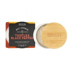 Scottish Fine Soaps Ensemble de savon &agrave; raser et bol pour homme - Savon de rasage hydratant &agrave; l'huile de carthame dans un bol r&eacute;utilisable (Gifts Direct 2 U Ltd, neuf)
