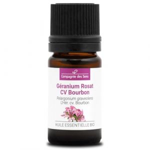 GÉRANIUM ROSAT CV BOURBON BIO - 5mL - Huile Essentielle de Qualité Premium - 100% Pure, Naturelle, garantie ChromaCert® - Chémotypée & Intégrale (La Compagnie des Sens, neuf)