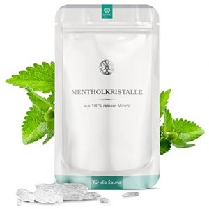 LoWell® 50g Cristaux de menthol 100% menthe pure - Idéal comme infusion pour le sauna - Sachets refermables - Menthol (LoWell GmbH, neuf)