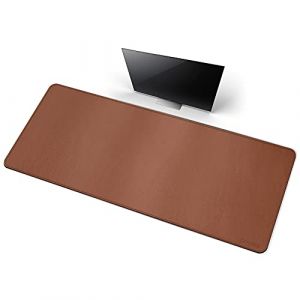 CENNBIE Tapis de bureau en cuir,100x50cm Sous main bureau antid&eacute;rapant &eacute;tendu, tapis de souris cuir PU imperm&eacute;able, Sous main bureau pour le bureau et la maison (brun) (Cennbie Leather Direct FR, neuf)