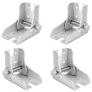 4 Pièces Pied Table Rabattable Charnières, Charnière Pliante à 90 Degrés, Pieds Pliable Support de Fixation, Support Pliant Autobloquant pour Pieds Pliants, Table de Cuisine Pliante (Argent) (BOJIEDIANZI, neuf)
