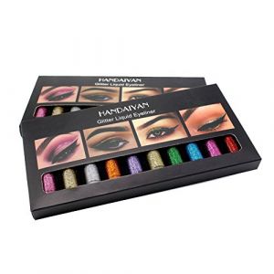 10 couleurs Glitter Diamond Eyeliner Liquid Shining Metallic Eye Eyeliner Liquid, Great Choice and Gift for Lady (Xinjier-EU, neuf)