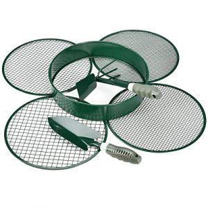 johgee Tamis Jardinage, Tamis de Terre 3en1, Taille de Tamis de Sol Ø 12mm/9mm/6mm/3mm, Outil de Jardinage Métal, avec Pelle et Houe à Double Usage (Wohl-Hausshop, neuf)