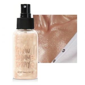 Spray à paillettes, imperméable, brillant et chatoyant, pour le visage, les cheveux et le corps, brouillard ultra fin, couverture uniforme, brillance du corps, accessoires de festival (02 beige, 1) (EONFAVE BEAU, neuf)