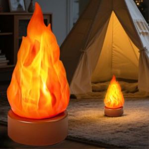 Fausse lampe &agrave; feu rechargeable par USB - Bougies sans flamme avec flamme vacillante - 3 modes - Pour camping, vacances, Halloween, No&euml;l, Thanksgiving, d&eacute;coration de table et cour (hefeifanli, neuf)