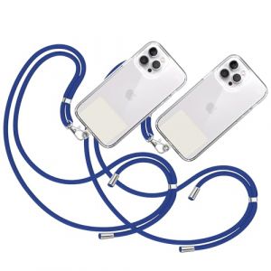 TBOC 2X Cordon Universel pour Mobile [Bleu &Eacute;lectrique] avec Patch de Fixation [Blanc Ice] et Sangle de Suspension Amovible R&eacute;glable R&eacute;sistante Compatible avec Toutes Marques T&eacute;l&eacute;phone Mode Accessoires (THE BIG OUTLET COMPANY, neuf)