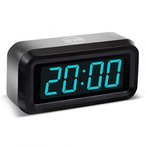 Timegyro réveil numérique,Réveil Matin Réveil à Pile 3 Niveaux de luminosité réglable, 12/24 Heures, Sieste, Grand écran LED de 1,2 Pouces à côté de l'horloge de la Chambre (CHAORONG, neuf)