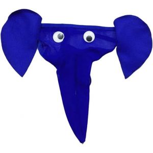 MEGAHERZ Eléphant Tanga Sexy Slip Hommes Boxer Low Rise Trunk Hommes String Tanga Short Court Ventre Pouch Slips Strings Drôle de G-String Lover Cadeau (Bleu) (Furange, neuf)