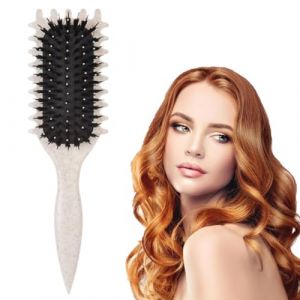 NHQZ 1 Pièce Brosse Cheveux Bouclés, Curly Brosse, 28Cm Bou-Nce Curl Brush, Brosse À Boucles Rebondissante, Brosse À Boucles Multifonctionnelle, Brosse De Coiffage Define(Beige-C) (NHQZ, neuf)