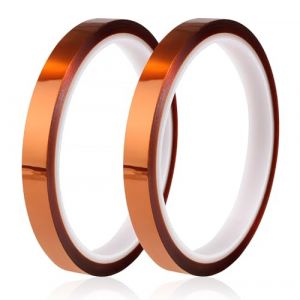 YIXISI 2 Pièces 10mmx33m Ruban Adhésif de Film de Polyimide, Résistant à La Chaleur Ruban, Kapton Bande, pour Imprimante 3d, Masquage, Soudure, Carte de Circuit Imprimé Isolant (YXS-DE, neuf)