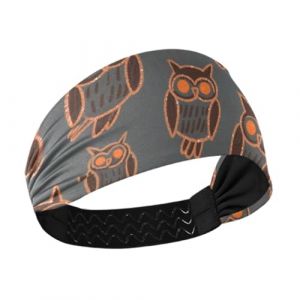 Bandeau large et extensible à paillettes pour femme, motif hibou, oiseaux, pour le football, le tennis, le cyclisme, les accessoires de football (FengLinJu, neuf)