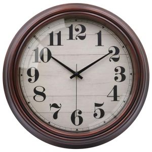 VIKMARI 23cm Vintage Horloge Murale, Petite Horloge Murale Marron r&eacute;tro sans Ticking pour Salon Chambre Cuisine Salle de Bains Bureau d&eacute;coration (YOUTONG FR, neuf)