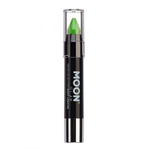 Moon Glow Neon UV Glitter Bâton de peinture pour le visage/crayon de maquillage pour le visage et le corps – Brille brillamment sous l'éclairage UV, vert, 1 pièce (lot de 1) (NeonBeauty, neuf)