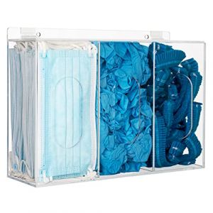 Koemehr Distributeur de Filet Chignon et Surchaussures jetables, support de distributeur de gants de masque à trois côtés boîte de rangement transparente acrylique murale pour filets à cheveux (CaptainAZ, neuf)