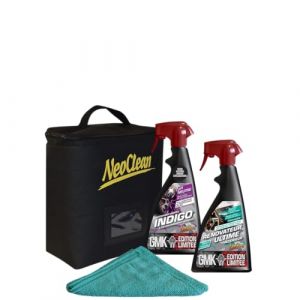 Pack GMK 5.0 – Neoclean - Jantes Indigo & Décontaminant Ferreux 500ml - Rénovateur Ultime Intérieur 500ml - Microfibre - Sacoche Pratique : L'Excellence pour Votre Véhicule (Metal5, neuf)