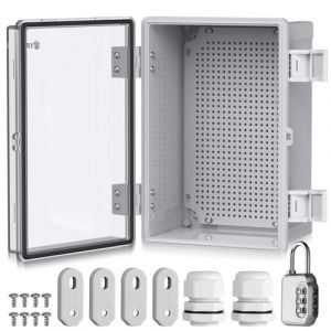 EYPINS Coffret Electrique Etanche Exterieur en ABS Renforcé 3mm Boîte de Jonction IP67 Étanche avec Joint d'Étanchéité Intégré Résistant à 60kg Idéal pour IrrigationPiscine et Projets DIY (30*20*16cm) (eYpins-FR, neuf)
