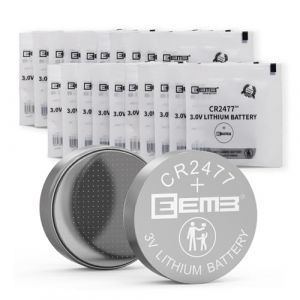 EEMB 20 Pack CR2477 Batterie 3V Batterie au Lithium Bouton Pile 2477 Batterie DL2477、ECR2477 pour Bougies &eacute;Lectroniques, Lampes, T&eacute;L&eacute;Commandes, Bo&icirc;Tes &agrave; Cl&eacute;S, Alarmes, Capteurs de Contact (All Things Lithium, neuf)