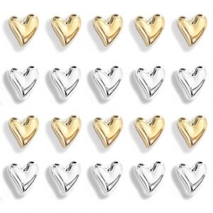 20 pcs Aimants Frigo en Forme de Cœur,3D Magnets Puissants et Décoratifs pour Réfrigérateur,Tableau Magnétique et Bureau,Petits Aimants pour Photos et Notes,Aimant décoration de la Maison（Or+Argent） (ZYJBD-EU, neuf)