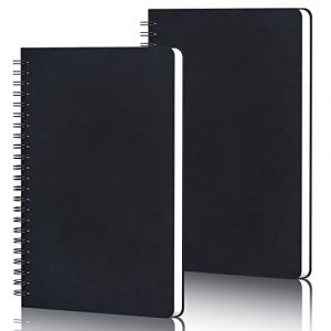 Yarotm Cahier Spirale A5-2 Pi&egrave;ces Noir Carnet Carreaux - 100GSM Papier Bloc Note A5-14x21cm Carnet Quadrill&eacute; 5mm - Notebook Cahier de Note A5 60 Feuilles/120 Pages (Droking, neuf)
