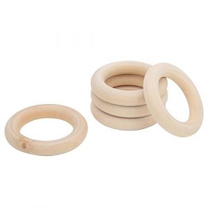 Shanrya Anneaux en bois lavables, r&eacute;utilisables, s&ucirc;rs, non toxiques, en bois, pour b&eacute;b&eacute;, fabrication soign&eacute;e, durable, sans danger pour les dents des enfants (40 mm) (Rosvola0, neuf)