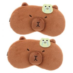 minkissy 2 Pièces cache-œil capybara masque yeux Cache-yeux masques pour les yeux de nuit en satin yeux gonflés masques oculaires cache-oeil femmes hommes ombre à paupières PVC (Prettbeauty, neuf)