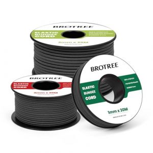 Brotree Cordon Elastique Corde Élastique 2mm x 10m Fil Elastique Couture Sandow Elastique Rond pour Bracelet, Couture, Perle, Collier, Bijoux, Chapeaux, Tente et Sac Dos - Noir (Brotree EU, neuf)