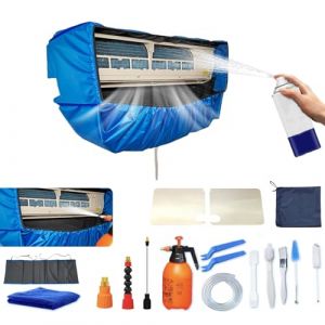 Kikepilm Kit De Nettoyage pour Climatiseur Split(Panneaux Latéraux Améliorés), avec Un Espace Supplémentaire Sac De Nettoyage pour Climatiseur Split(Bleu foncé, Grand, 18 pièces) (LDDAIR-GOAC, neuf)