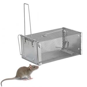 ALLBASA Piege a Rat Metal XXL,Cage Attrape Souris, Cages Capture Piege pour Rats,No Kill, Réutilisable,Attraper Les Rats et Autres Rongeurs pour Usage Intérieure/Extérieure (Lot de 1pcs) (Allbasa166, neuf)