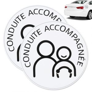 Disque Magn&eacute;tique Conduite Accompagn&eacute;e, Pack De 2 Disques R&eacute;fl&eacute;chissants De 15cm, Pour S&eacute;curiser Les Jeunes Conducteurs, Conduite Accompagn&eacute;e Magnetique, Autocollant Conduite Accompagn&eacute;e (RongHuaDaHui, neuf)