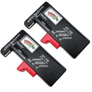 2PCS Testeur de Piles Universel, Testeur de Piles pour AAA, AA, C, D, 9V et Piles &agrave; Bouton, Contr&ocirc;leur de Tension de Batterie, Indicateur de Charge (HaoShiShiDa, neuf)
