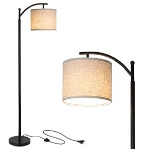 Lampadaire sur Pied Salon, Moderne avec 9W LED ampoule, Lampadaire Arc Classique, Réglable, E26/E27 Socket,Lampadaire Economique pour Chambre, Bureau (RUIBAIDA, neuf)