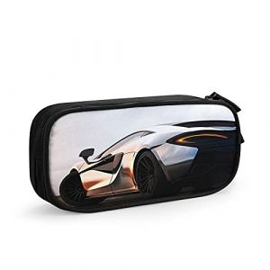 Grande trousse à crayons argentée en forme de voiture de sport - Grande capacité - Porte-stylos - Fournitures scolaires - Organisateur de papeterie - Cadeau pour l'école secondaire (dansuowangluokejiyouxiangongsi, neuf)
