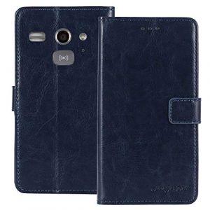 TienJueShi Dark Blau Flip Premium Retro Business Book Stand Cuir Housse Coque Etui Cas Couverture Protecteur Case Cover Skin pour Doro Liberto 820 Mini 4 inch (TienJueShiuk, neuf)