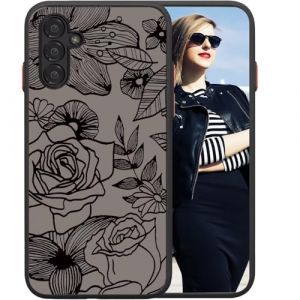 POUHYE Coque pour Samsung Galaxy A13 5G / A04s Etui, Case de Protection Antichoc en Silicone Souple,Coque Mate Translucide Anti-rayures Dur PC, Housse Prot&eacute;ger L'appareil Photo, 3D Imprim&eacute; Rose Design (SUPGUARD-EU, neuf)
