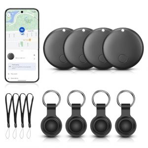 Traceur GPS Android Compatible avec l'application Google's Find Hub, Mini Traceur d'air Android avec &eacute;tui de Protection, &eacute;tanche IP67, Traceur GPS Android pour Valise, Portefeuille, Bagages (4pcs) (HongJinHe, neuf)