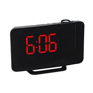 Chesoon R&eacute;veil num&eacute;rique Projecteur LED avec Radio FM Chargeur USB Projecteur 180 &deg; Chargeur USB R&eacute;glage de la luminosit&eacute; Snooze pour Chambres Bureau Cuisine Rouge (Chesoon, neuf)