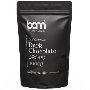 BAM Pépites de Chocolat Noir 55.6% - Pour Desserts, Décorations, Mousses - Chocolat Noir Professionnel pour Pâtisserie, 1 kg (BAM - become a master, neuf)
