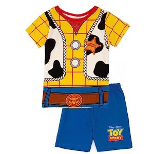Disney Toy Story Woody Pyjama pour garçons | Pyjama de Costume Woody Cowboy pour Enfants | T-Shirt et Short Sheriff Woody Design | Marchandise Officielle Toy Story | Cadeau de détente Parfait (Vanilla Underground, neuf)