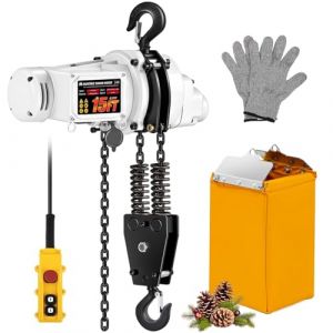 Mxmoonant Palan &eacute;lectrique &agrave; cha&icirc;ne 1000KG, hauteur de levage 4.5, commande filaire 6m avec arr&ecirc;t d'urgence, 1300W, cha&icirc;ne en acier G80 (Mxmoonant Store, neuf)