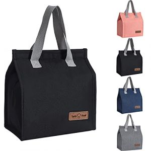 Yikki Sac Isotherme Repas pour Homme Femme Enfant, Réutilisable Lunch Bag Isotherme, étanche Sac Dejeuner pour le Travail Bureau l'école le pique-nique Les Voyages Picnic (Noir) (zhenggoumaoyi, neuf)